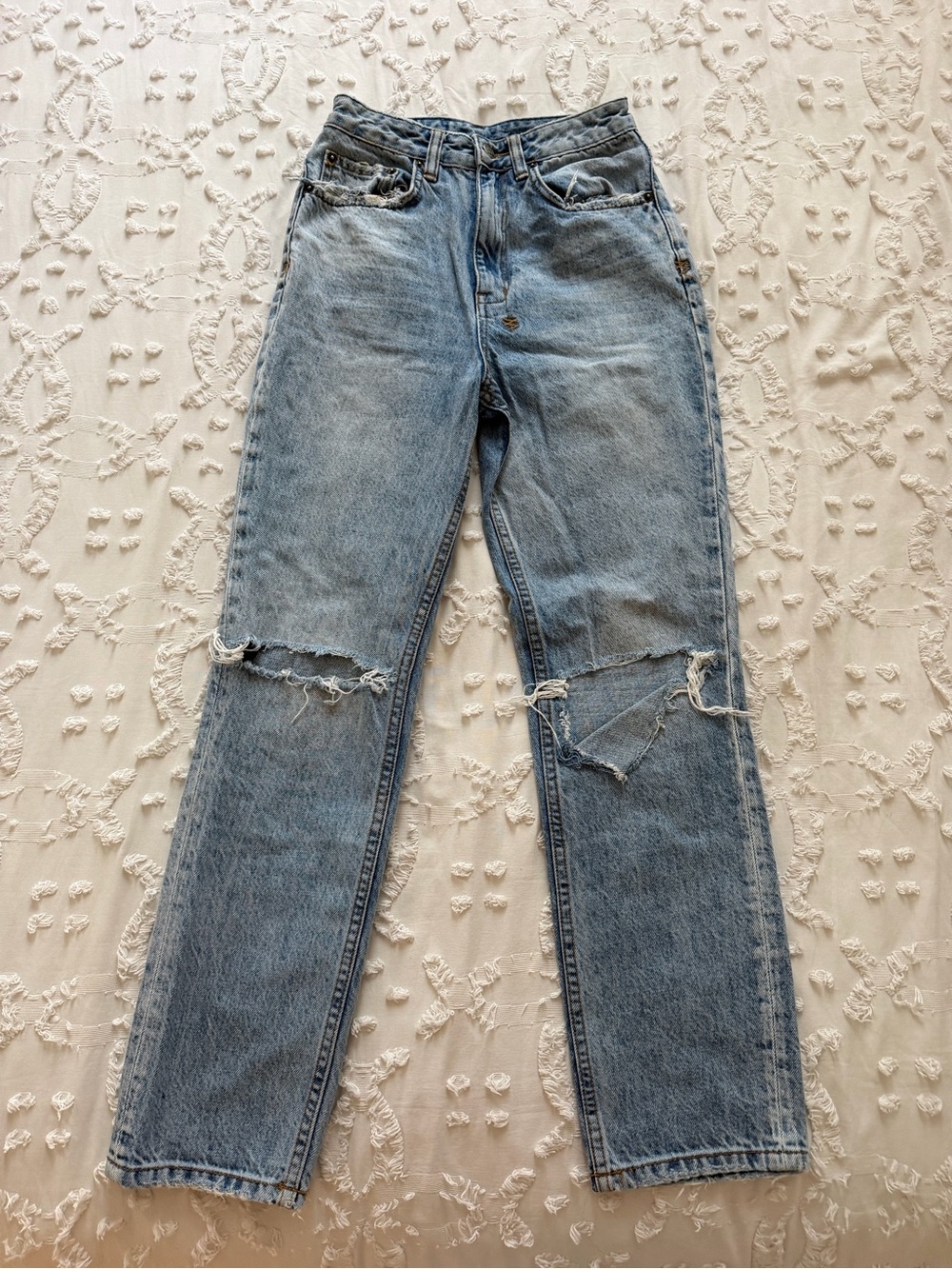 KSUBI Light Wash Distressed Jeans